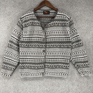 ALPS Sweater Sm Fair Isle Metal Buttons Cardigan Knit Cottage Core Granola Boho
